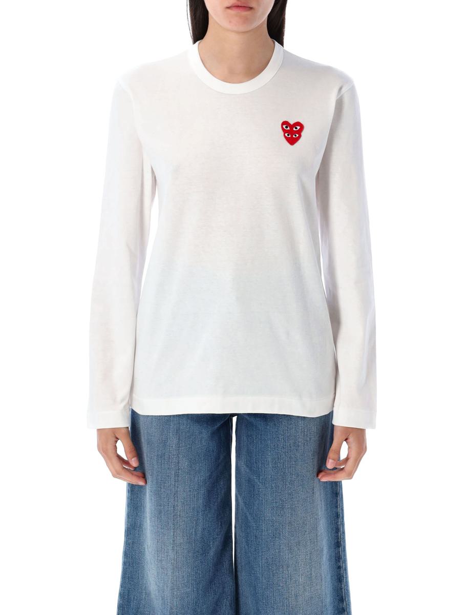 Comme Des Garçons Play Double Heart L/S Tee