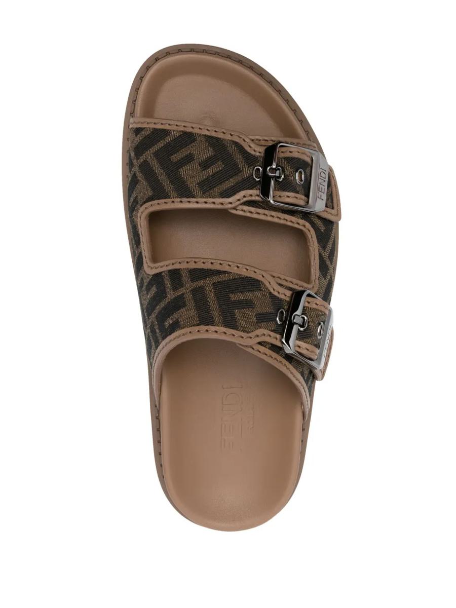 Fendi Feel Ff Jacquard Tyg Sandaler Skor