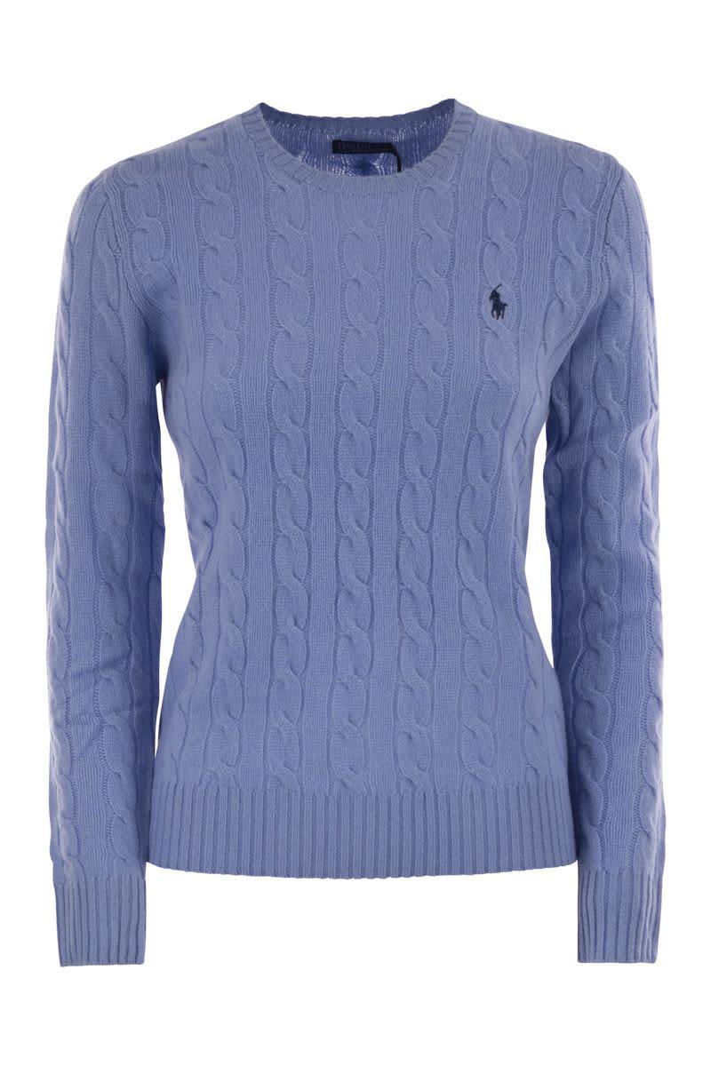 Polo Ralph Lauren flätad ull- och kashmirtröja med rund hals