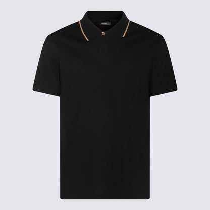 Versace svart bomullspoloskjorta