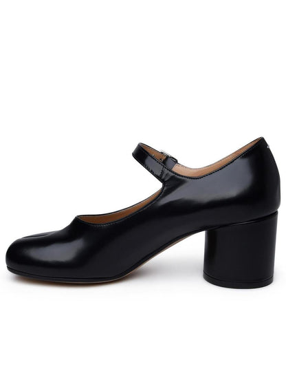 Maison Margiela svarta läderpumps
