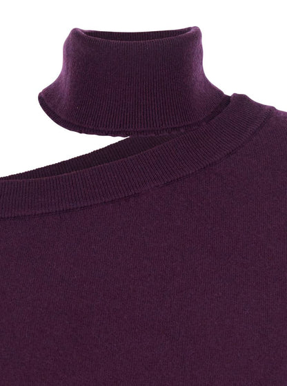 Maglia Scollata Misto Cashmere Con Collo Staccato