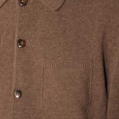 Canali Beige Ull Stickade Tröjor