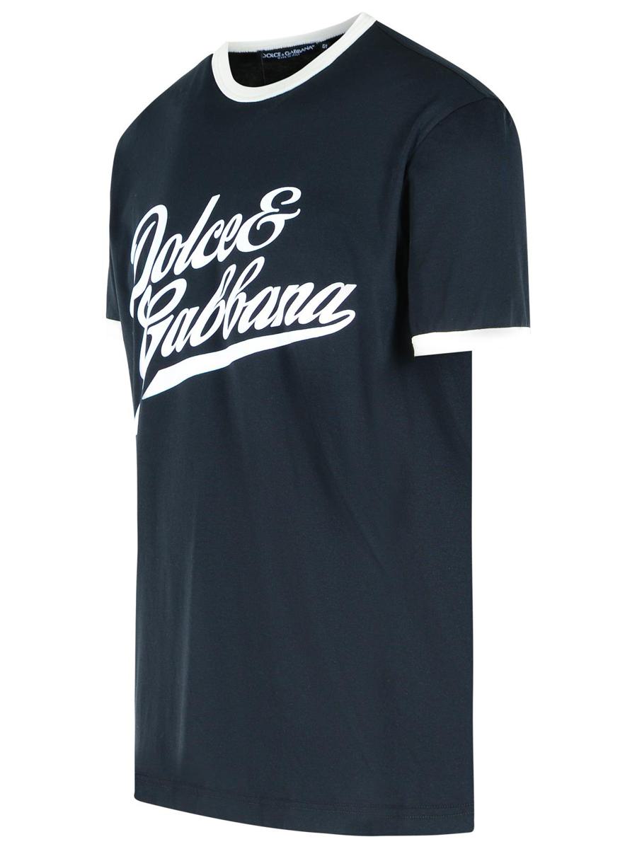 Dolce &amp; Gabbana Marinblå Bomulls-T-shirt