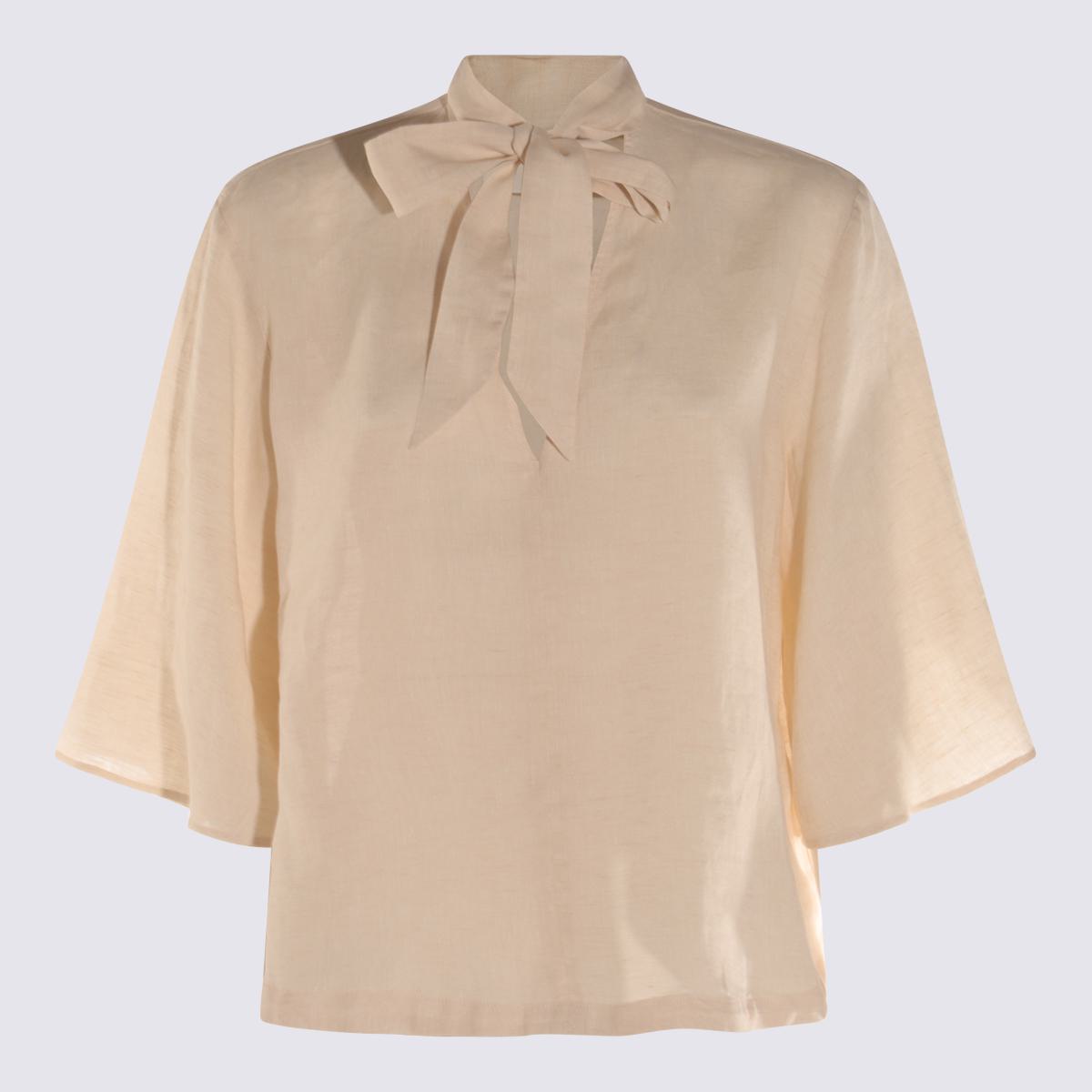 Glanshirt ljusrosa linneskjorta