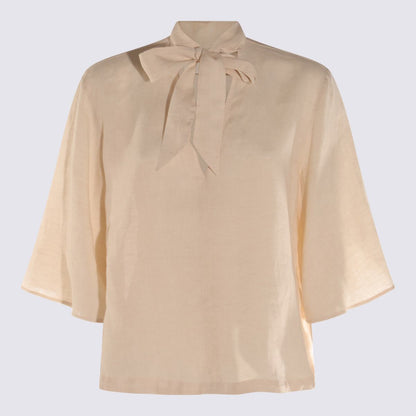 Glanshirt ljusrosa linneskjorta