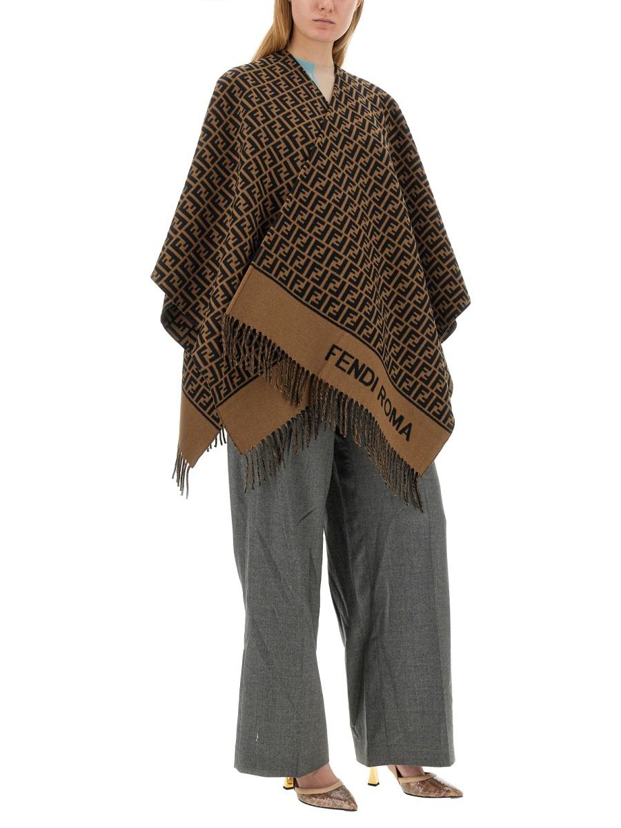 Fendi ull- och kashmirponcho