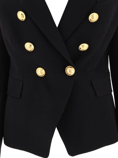 Balmain Dubbelknäppt Ulljacka
