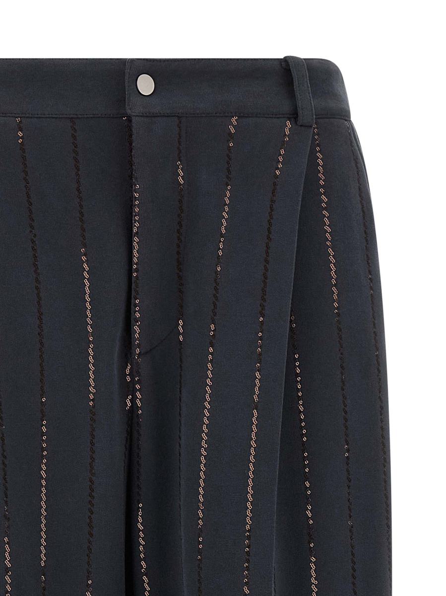 Brunello Cucinelli 'Dazzling Chalk Randig Broderi' Joggingbyxor