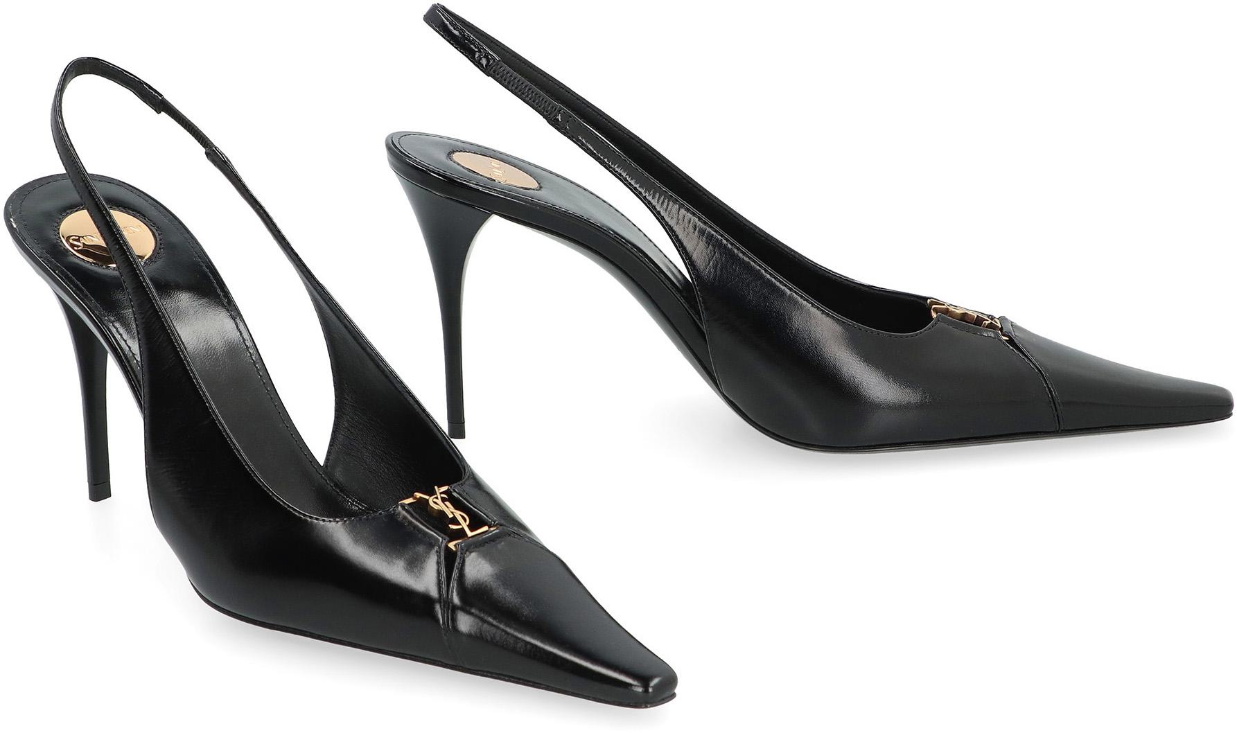 Saint Laurent Babylone Breteuil Läder Slingback Pumps
