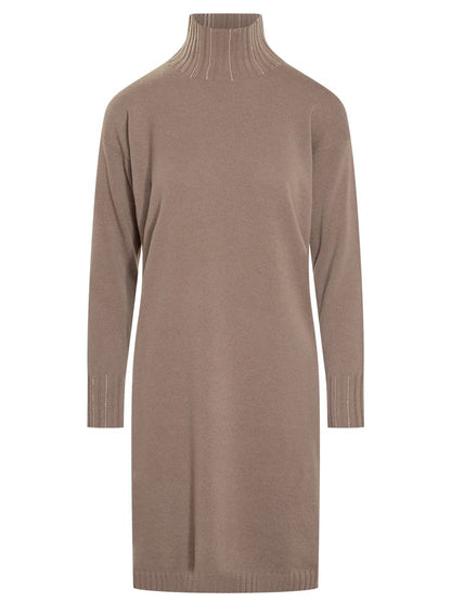 Fabiana Filippi Fabiana Filippi Taupe stickad turtleneck-klänning