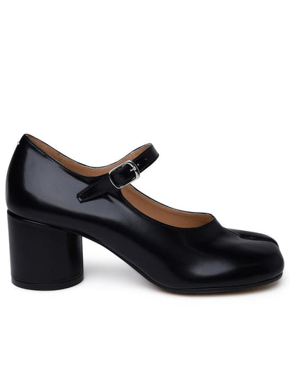 Maison Margiela svarta läderpumps
