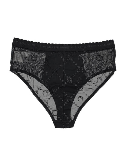 Marine Serre Högelastiska Trosor Mesh Flock Glitter