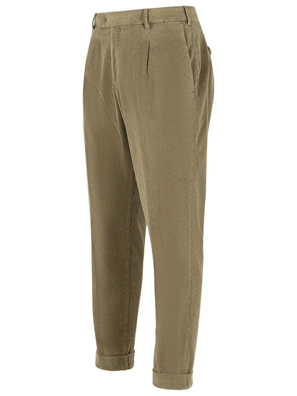 Pt Torino Beige Byxor i Bomullsblandning