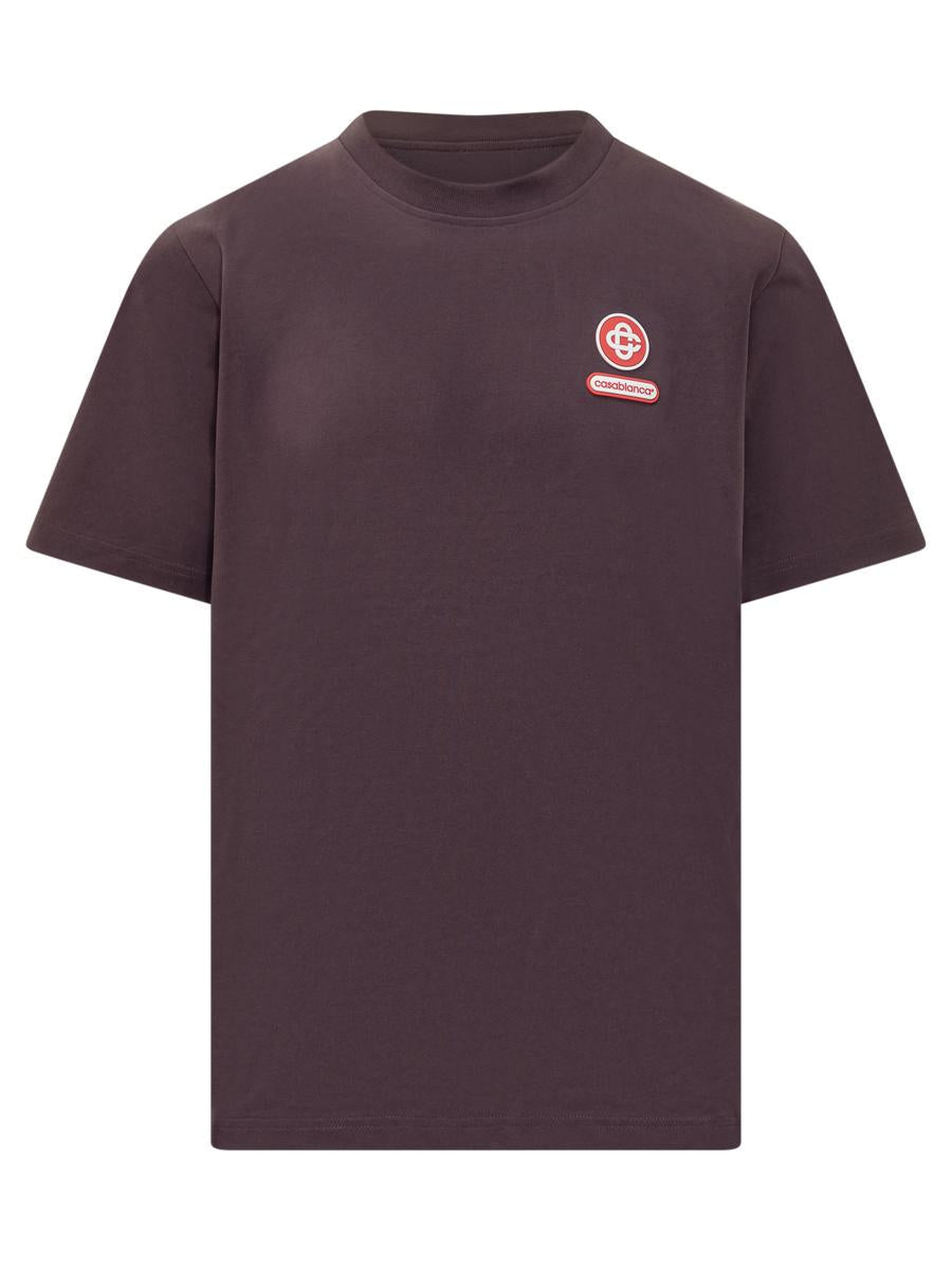 Casablanca Brun Casablanca T-shirt Med Broderad Logotyp