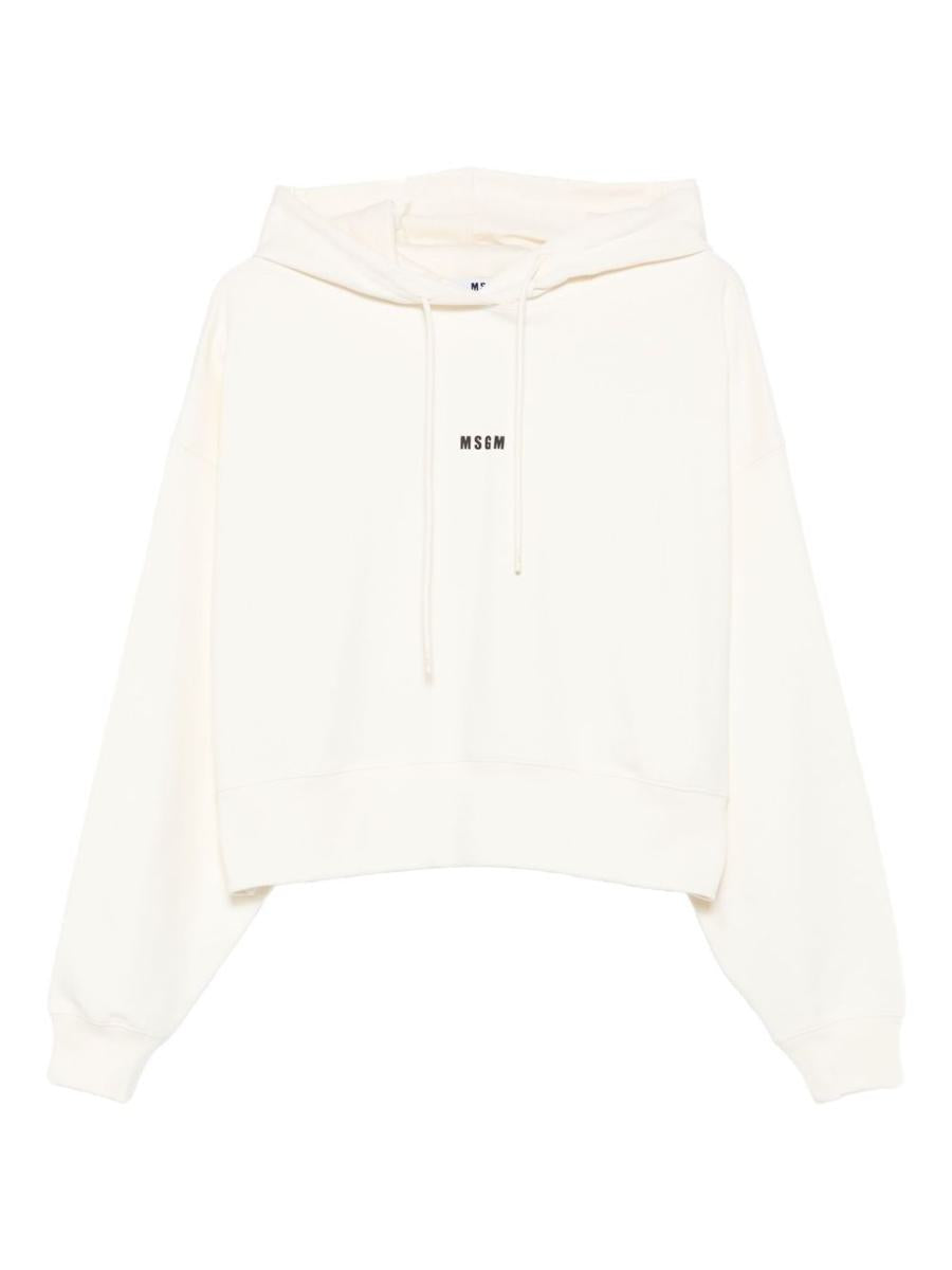 Msgm svart bomullshuvtröja med logotyp