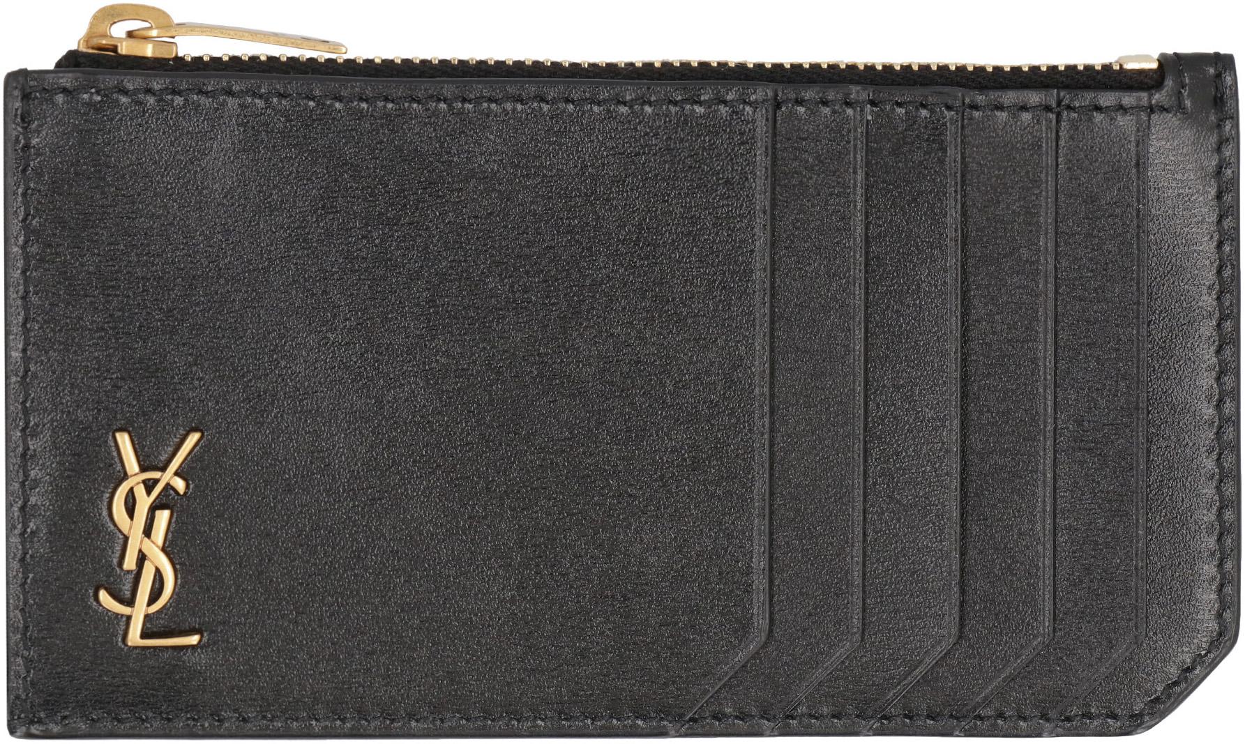 Saint Laurent Fragments Liten Cassandre Korthållare i Slät Läder