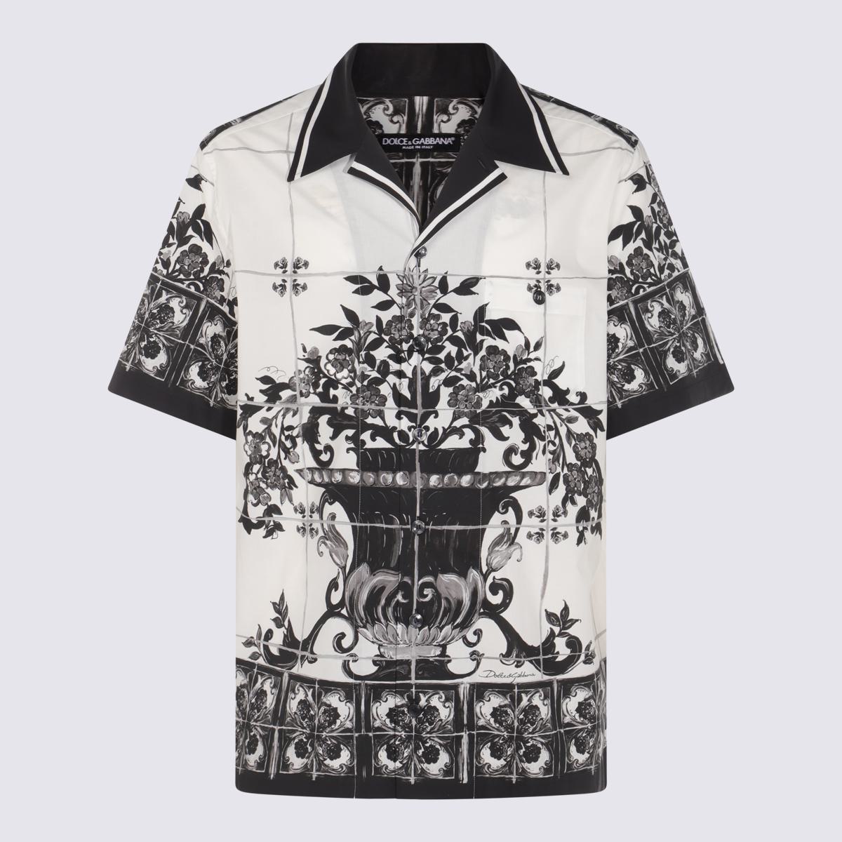 Dolce &amp; Gabbana Vit och svart bomullsskjorta