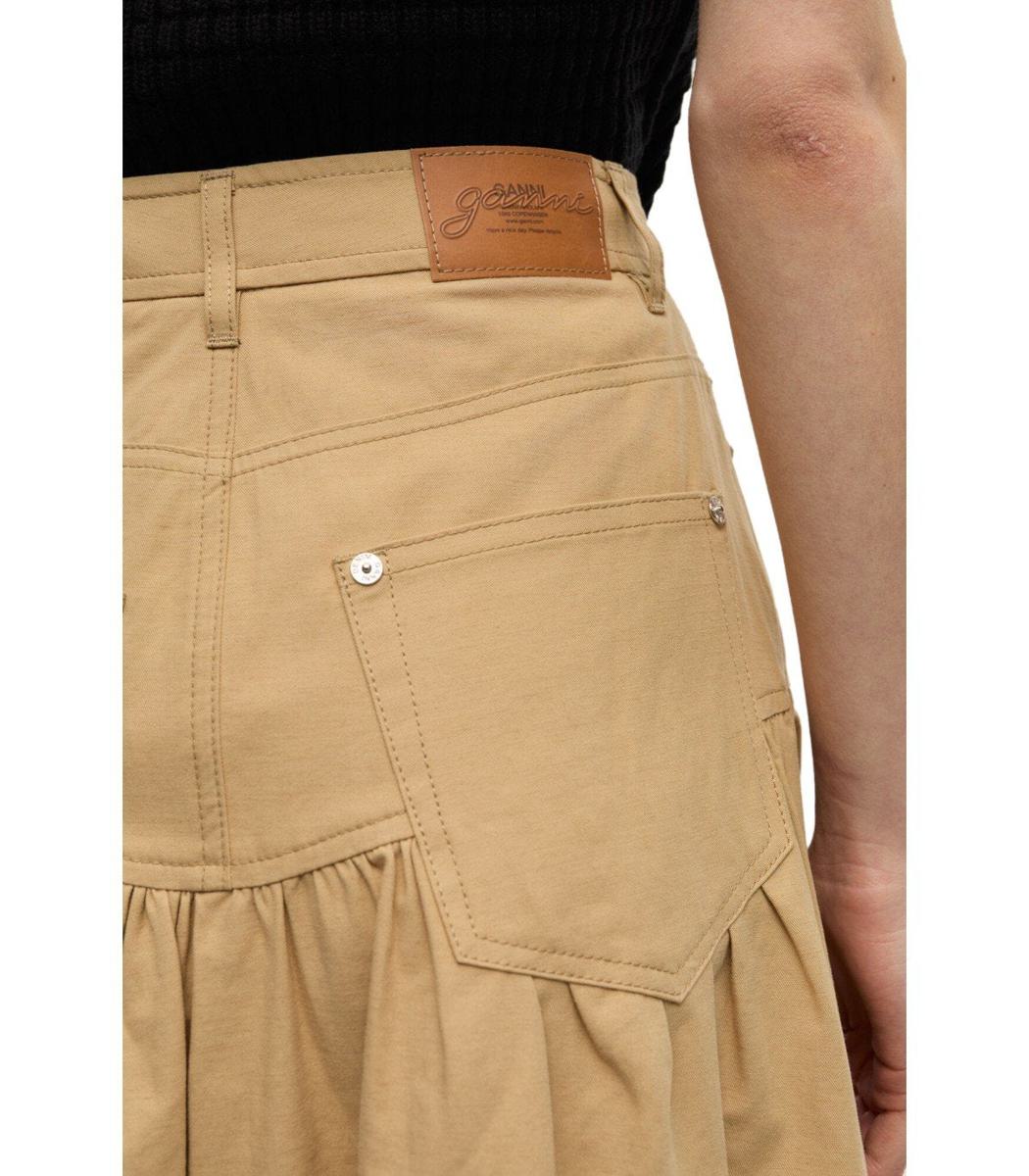 Ganni Beige Midikjol