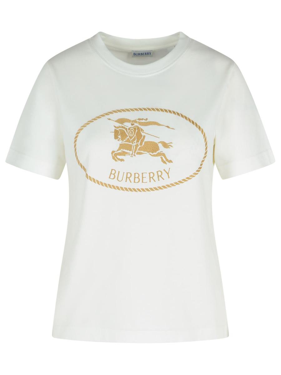 Burberry Elfenbensvit Bomulls-T-shirt