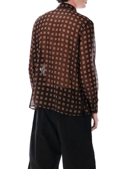 Saint Laurent Squared Wool Etamine-skjorta