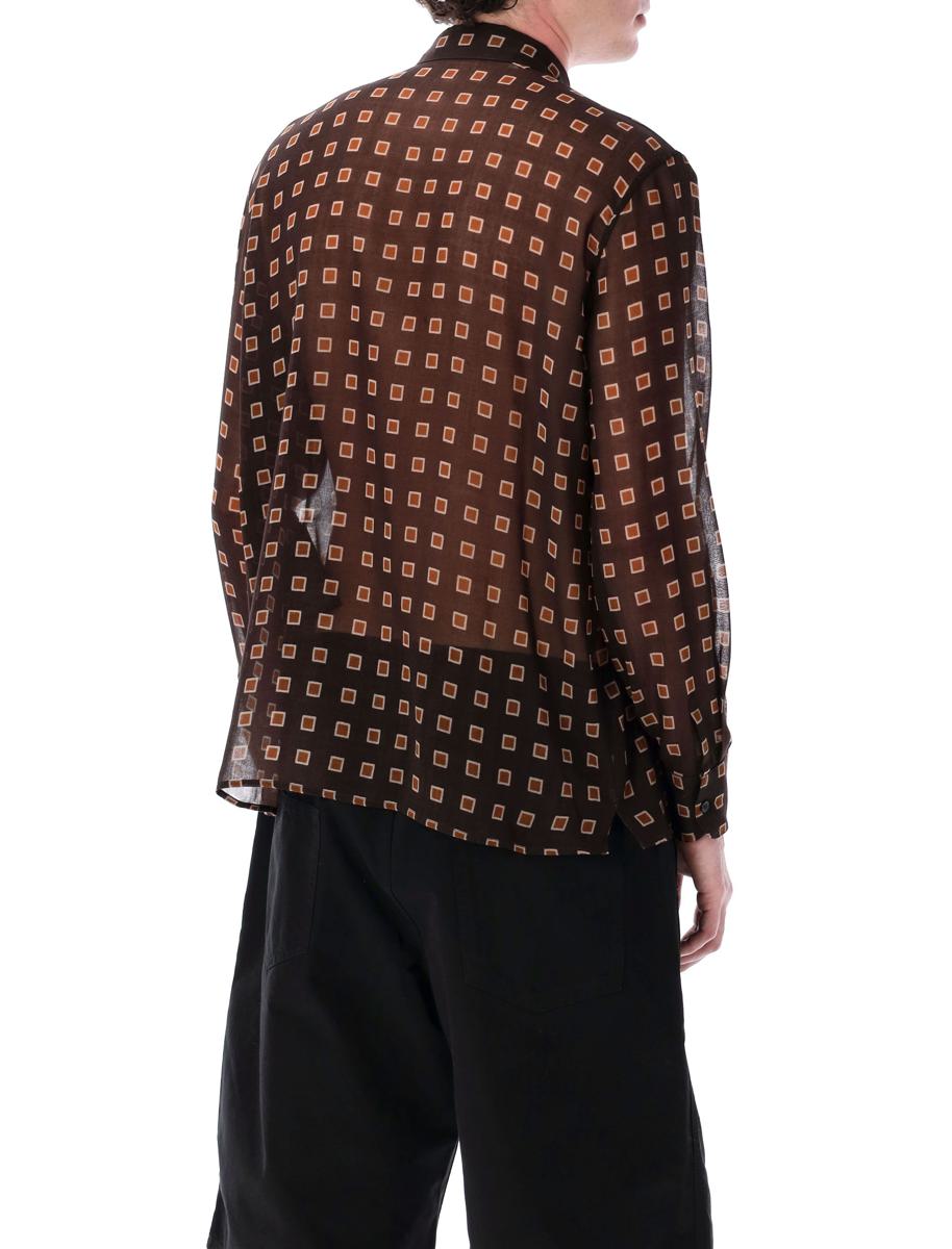 Saint Laurent Squared Wool Etamine-skjorta