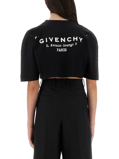 Givenchy kort t-shirt med logotyptryck