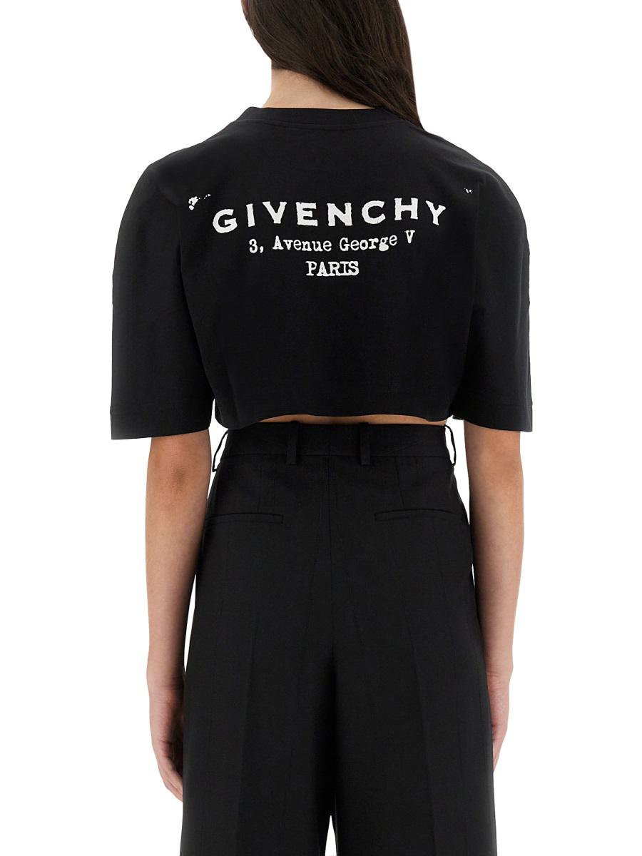 Givenchy kort t-shirt med logotyptryck