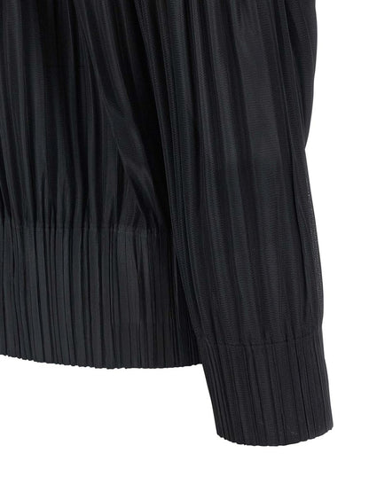 Pleats Please Issey Miyake Blus med dragkedja