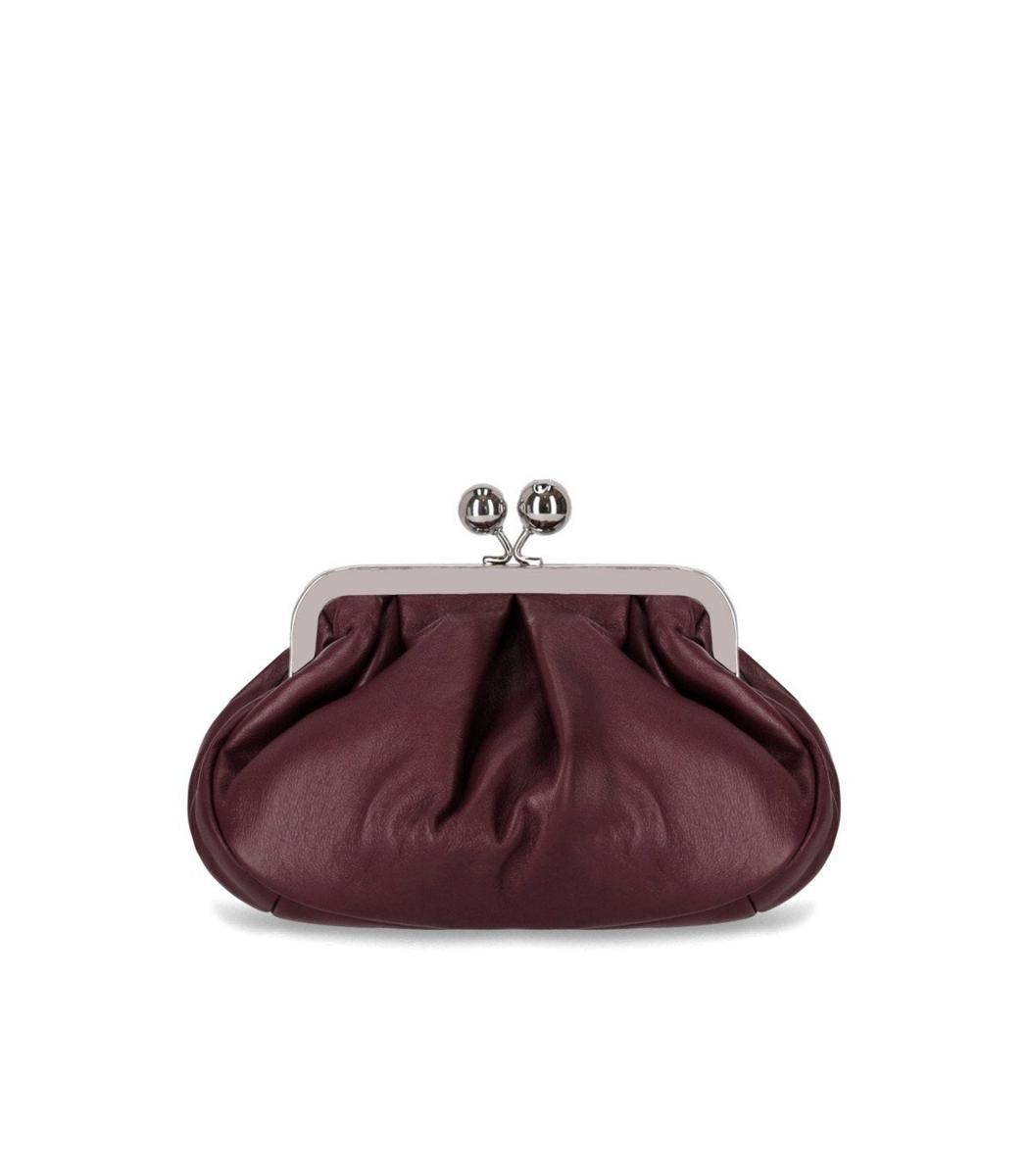 Weekend Max Mara Pasticcino Prati Small Burgundy Clutch