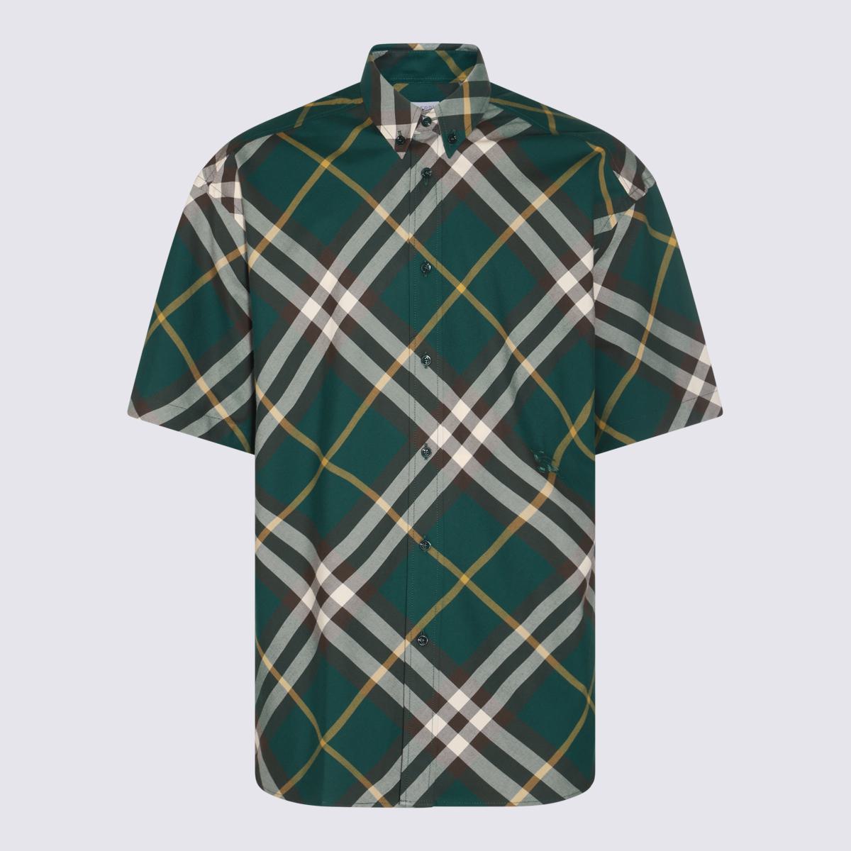 Burberry Grön bomullsskjorta