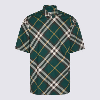 Burberry Grön bomullsskjorta