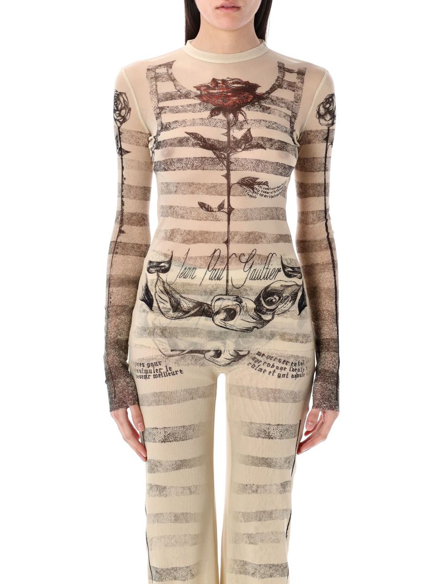 Jean Paul Gaultier Mesh Tatoo Mariner Topp