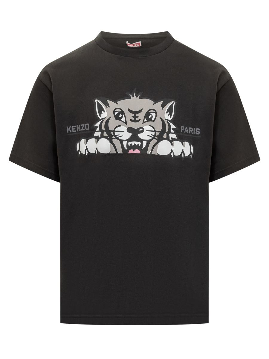Kenzo Kenzo Herr Svart T-shirt Med Tigertryck