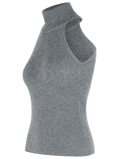 Lisa Yang 'Freya' Grafit Cashmere Top