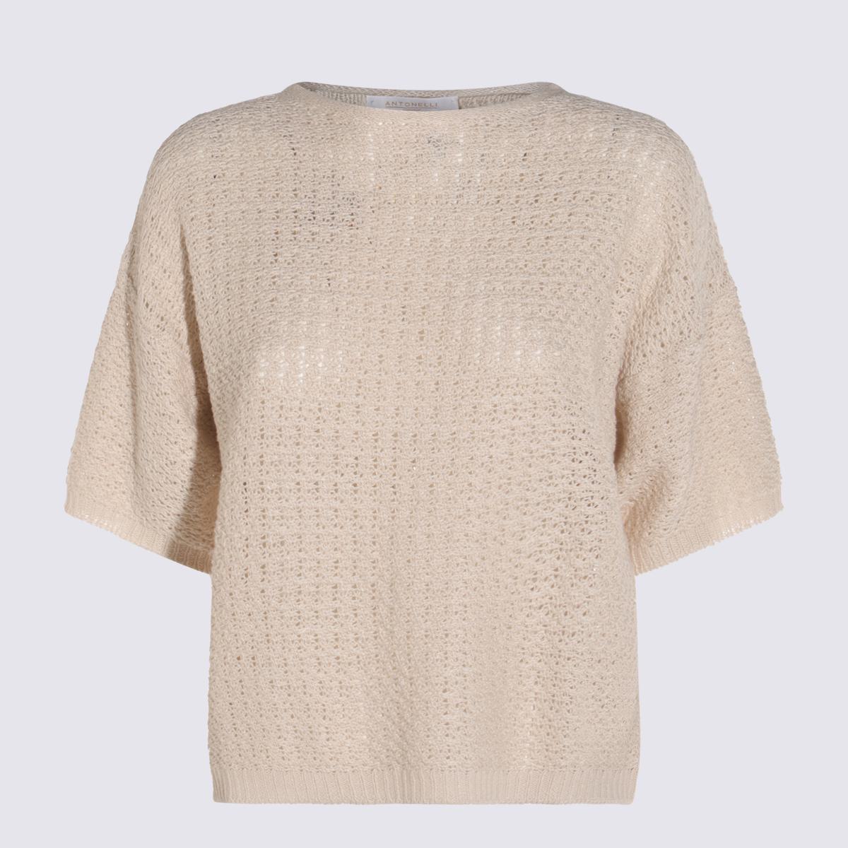 Antonelli beige linne- och bomullstopp