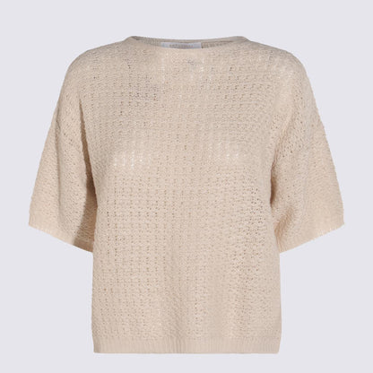 Antonelli beige linne- och bomullstopp