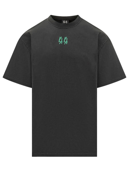 M44 Label Group Svart överdimensionerad 44 Label Group T-shirt med grön logotyp