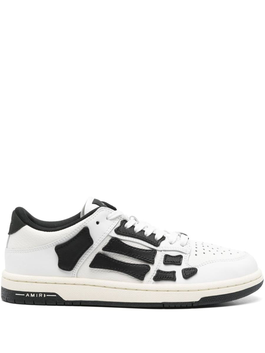 Amiri vita lädersneakers med svarta detaljer