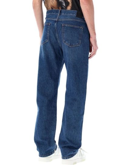 Off-white skatejeans med dragkedja