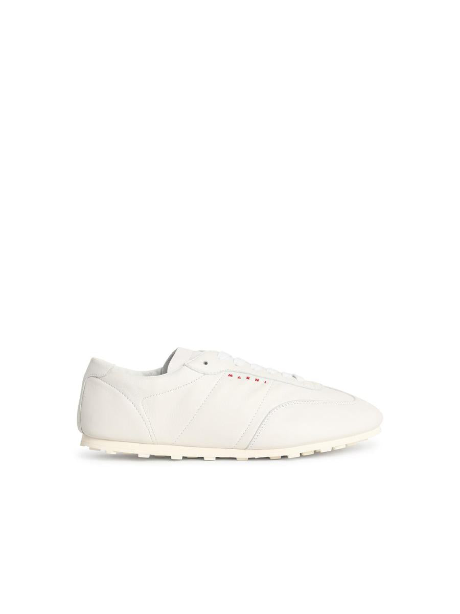 Marni vita lädersneakers