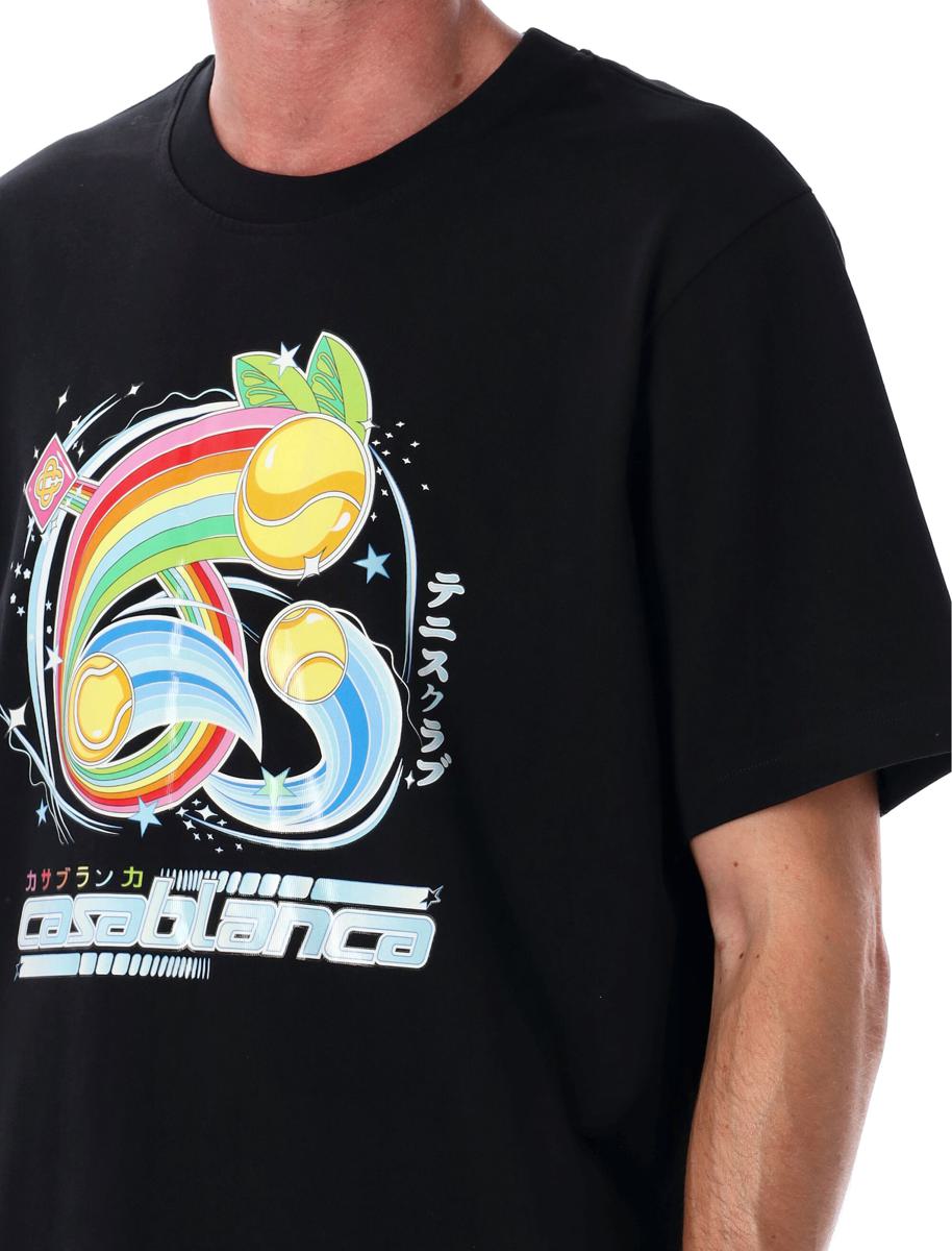 Casablanca svart manga tennisboll t-shirt