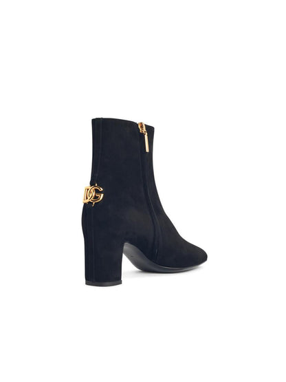 Dolce &amp; Gabbana svarta mocka-ankelstövlar