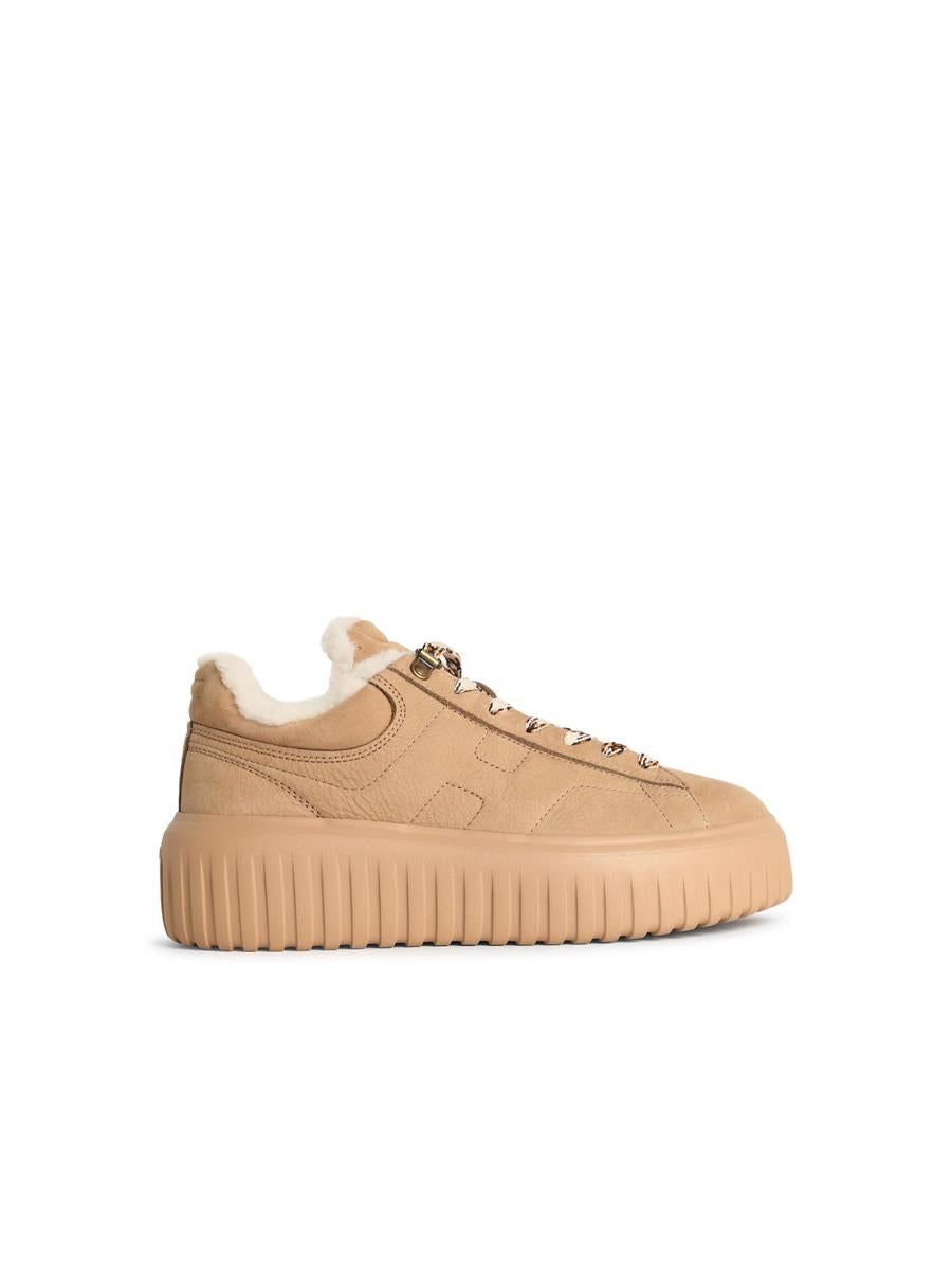 Hogan 'H-Stripes' Beige Lädersneakers