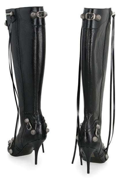 Balenciaga Cagole Läderstövlar med Spetsiga Tå