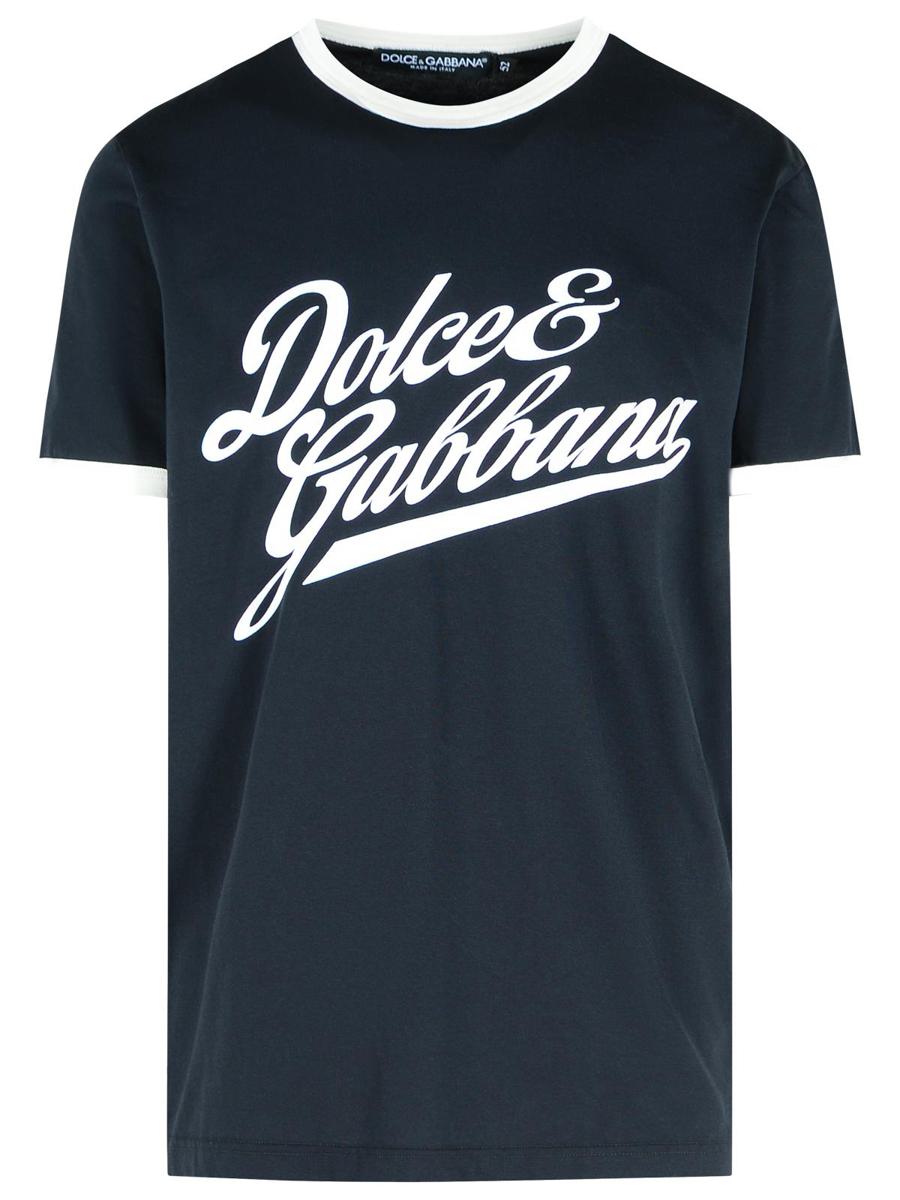 Dolce &amp; Gabbana Marinblå Bomulls-T-shirt