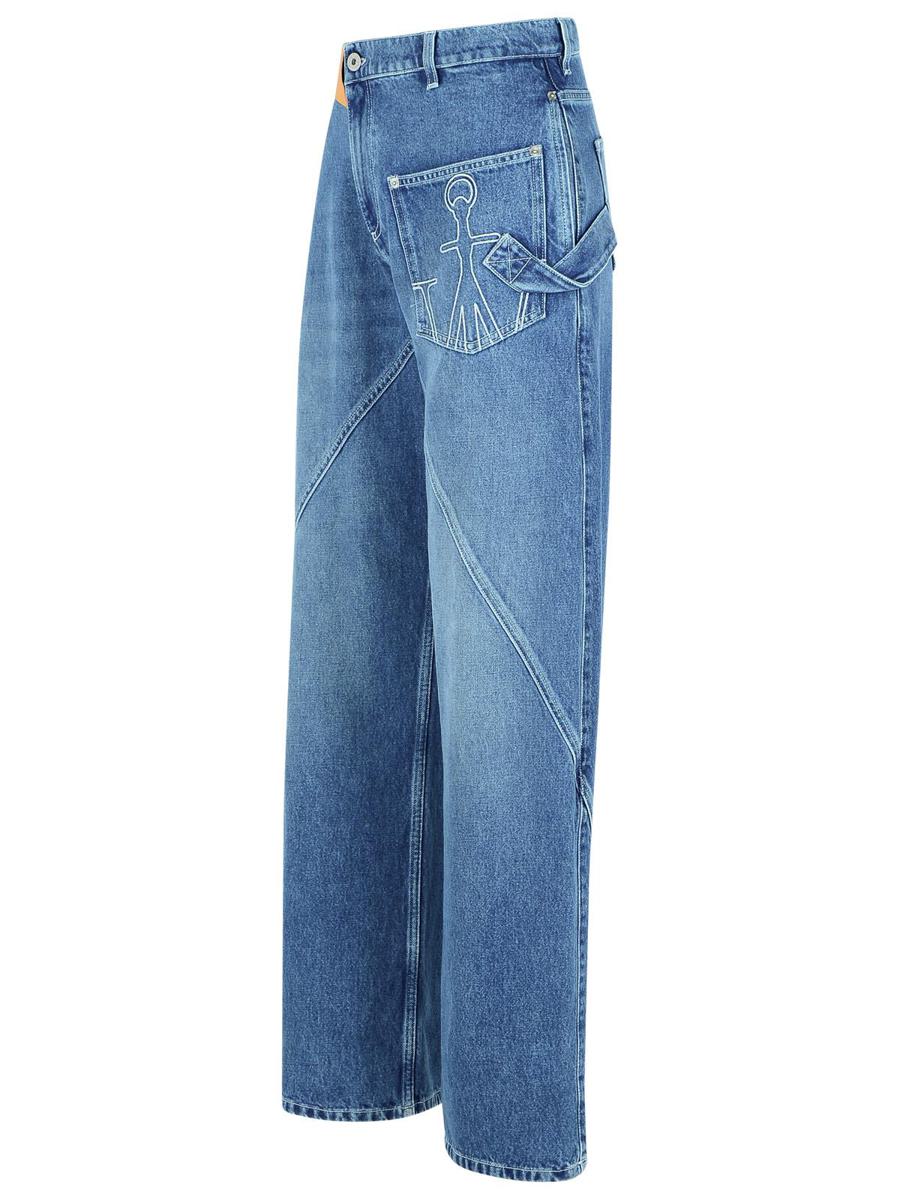 JW Anderson 'Workwear' bomullsbyxor med ljusblå vridna ben