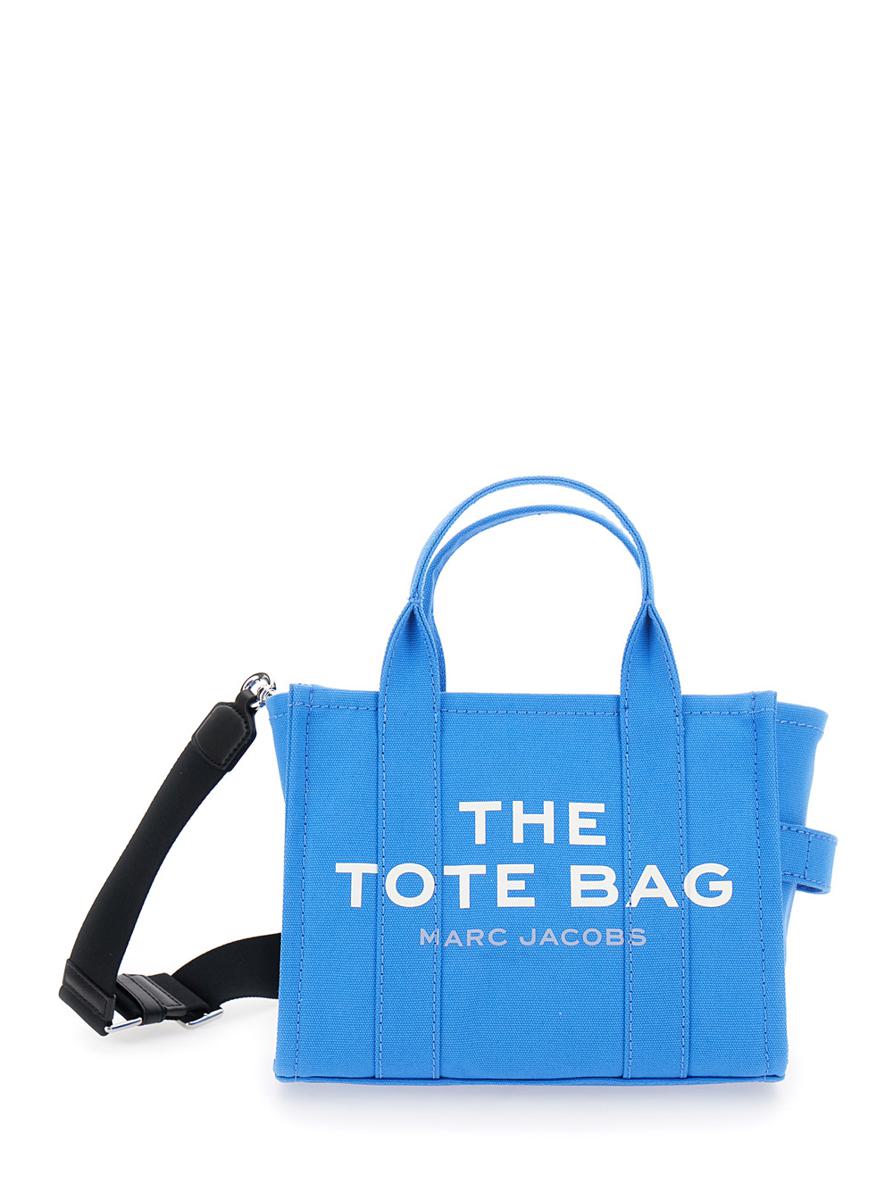 'The Small Tote Bag' blå handväska med logotyp framtill i bomull för kvinnor