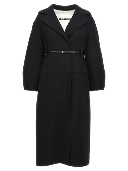 Jil Sander lång ullkappa