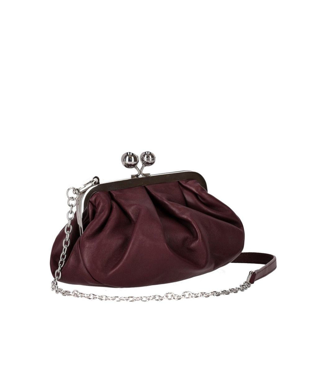 Weekend Max Mara Pasticcino Prati Small Burgundy Clutch